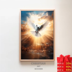 Colombe chrétienne, téléchargement numérique, fils bien-aimé, réveil du Saint-Esprit, nouvelle création, art religieux, art oiseau, colombe, peinture de Jésus, art de Jésus