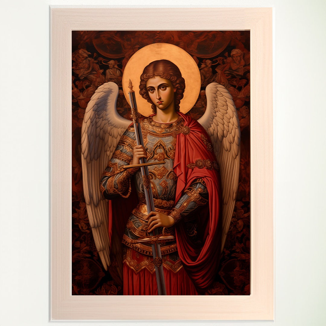 Art Archangel Michael Digital Print the Celestial Defender Saint ...