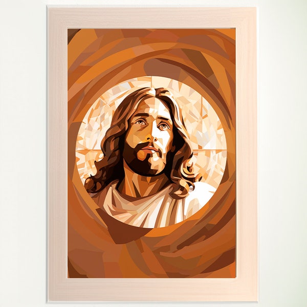 Images de Jésus-Christ / IMPRESSION NUMÉRIQUE ! / Car Dieu a tant aimé le monde / Peinture de Jésus-Christ / Véritable visage de Jésus-Christ