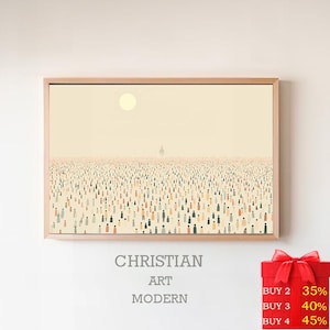 Jesus Feeds the 5000, Digital Print, God Provides, Feeding of the 5000, Bible Wall Art,5 Loaves of Bread 2 Fish, Christian Faith, Bible Art