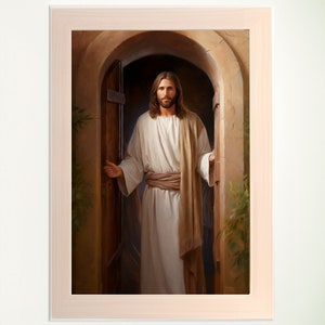 Divine Knocking - Digital Print of Jesus at the Door. DIGITAL PRINT! The famous painting of Jesus knocking at the door of your heart.