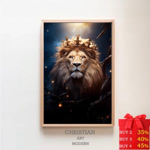 Wall art of Jesus Lion of Judah bedroom Canvas Wall Art Gifts for him