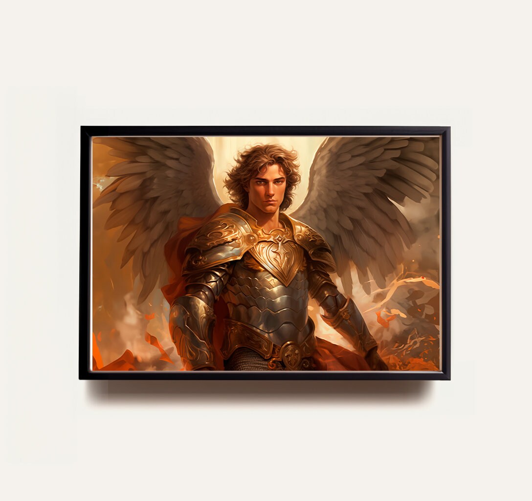 Art Archangel Michael Digital Print the Celestial Defender Saint ...