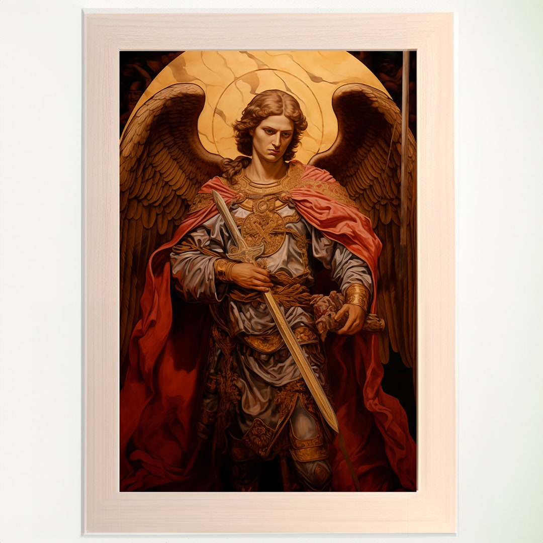 Art Archangel Michael Digital Print the Celestial Defender Saint ...