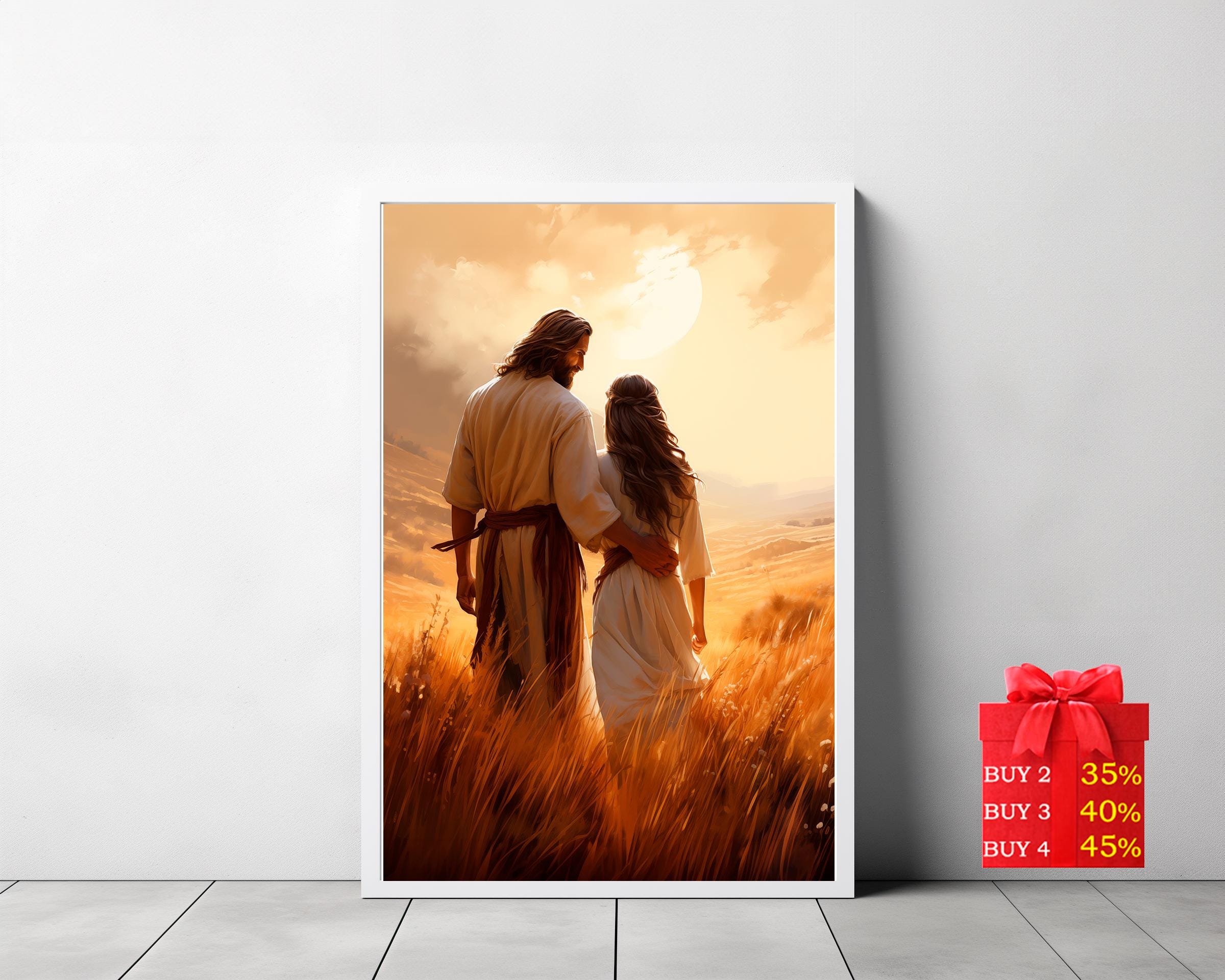 Jesus Christ Walking With Girl | DIGITAL PRINT | Lead Me Guide Me