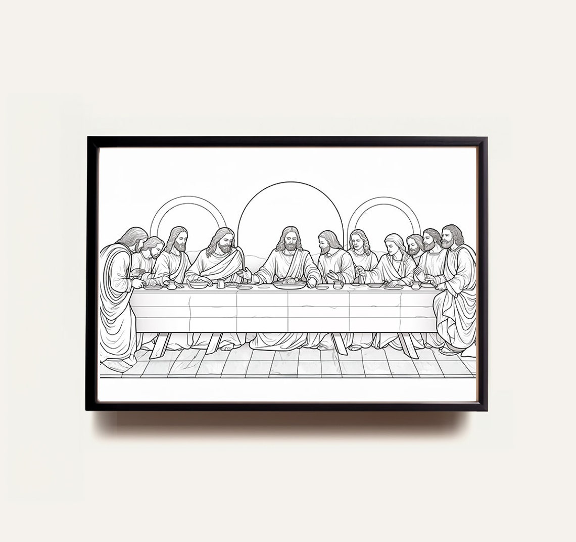The Last Supper Landscape, Digital Print, Matthew 26:26-29, Sketches ...