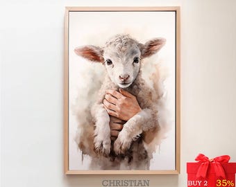 Jesus Holding Lamb Art: The Good Shepherd Bible Print (Digital Download)