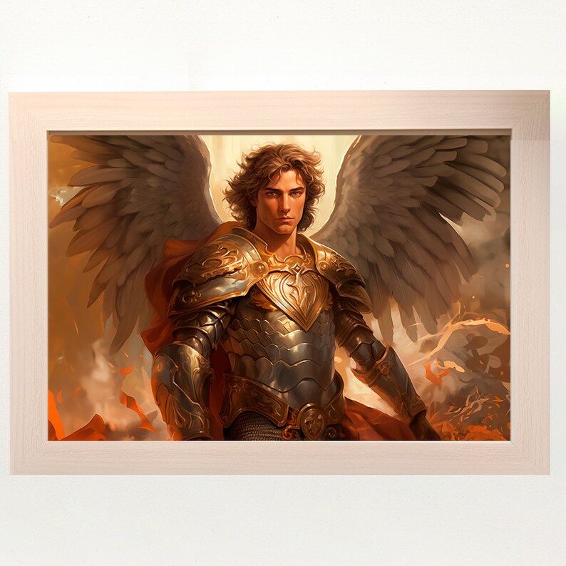 Art Archangel Michael Digital Print the Celestial Defender Saint ...