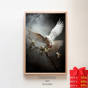Colombe chrétienne, téléchargement numérique, fils bien-aimé, réveil du Saint-Esprit, nouvelle création, art religieux, art oiseau, colombe, peinture de Jésus, art de Jésus