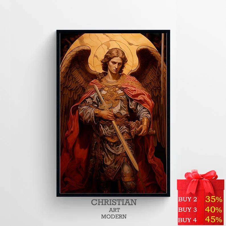 Art Archangel Michael | Digital Print | the Celestial Defender | Saint ...
