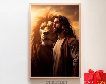 Lion of Judah Jesus Poster: Christian Home Decor (Digital Download)
