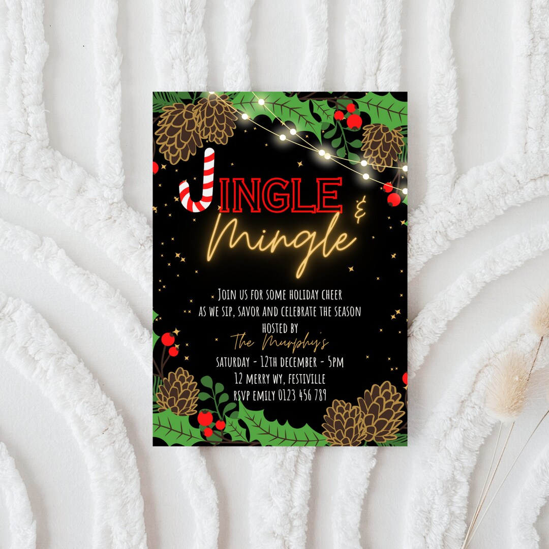 Editable CHRISTMAS PARTY Invitation Christmas Invitation Etsy