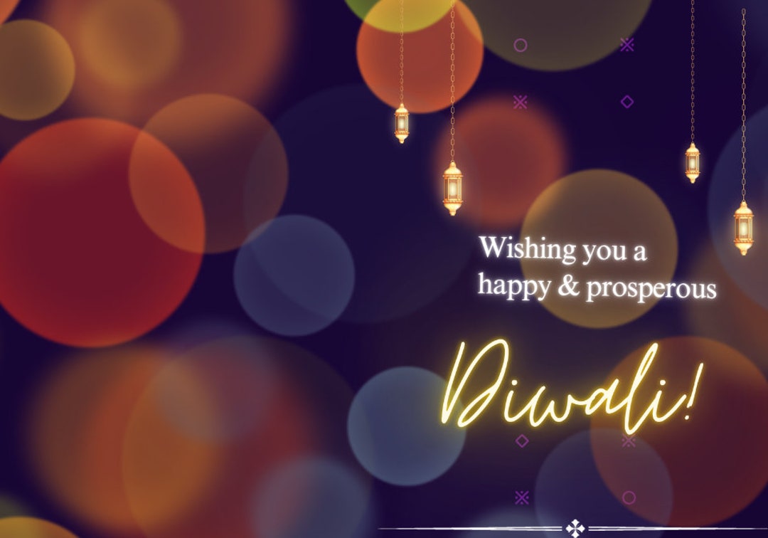 Happy Diwali Card / Happy Diwali Digital Template/ Diwali Card - Etsy UK