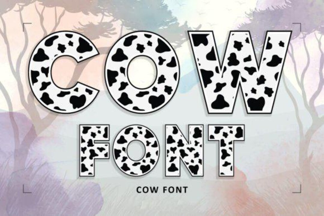 Retro Cow Fonts, Cow Print Alphabet SVG, PNG (digital Download) - Etsy ...