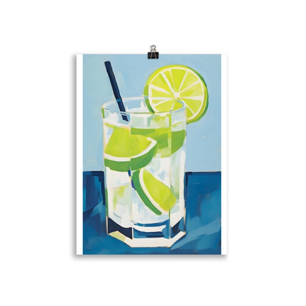 Caipirinha Longdrink Cocktail Wandposter Wandbild Einrichtung Interior Dekoration