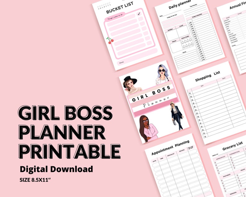 2024 Girl Boss Planner Printable, Boss Babe Planner, Small Business ...