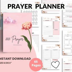 Gebetsjournal Planer 2025, Bibelstudie, Reflektion, spirituelles und Gebetstracking Geschenk für Frauen, geführte Andachten, monatlich christlich