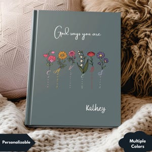God Says You Are Bible Verse Journal, Personalized Christian Gift, God Says I Am, Inspiring Religious Gift, Girls Bible Study Group Gifts