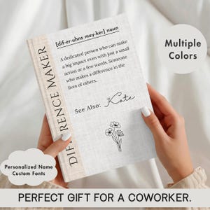 Difference Maker Personalised Journal Colleague Gift Present Teacher Friend Family Christmas Retirement Graduation Employee Gift for Him Her