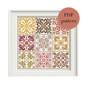 Traditional Hungarian Folk Cross Stitch Pattern, Folk Art Hungary, Vintage Rural Folklore Costume Embroidery Pattern, PDF Counted Sampler
