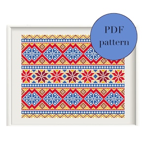 Traditional Hungarian Folk Cross Stitch Pattern, Folk Art Hungary, Vintage Rural Folklore Costume Embroidery Pattern, PDF Counted Sampler