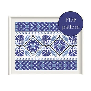 Traditional Hungarian Folk Cross Stitch Pattern, Folk Art Hungary, Vintage Rural Folklore Costume Embroidery Pattern, PDF Counted Sampler