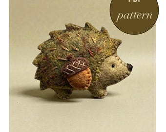 Hedgehog Felt Pattern PDF, Felt Animal Toy Sewing Tutorial, Beginner Friendly, Digital Download, Hedgehog Toy PDF, DIY Handmade Felt Figure,