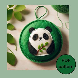 Felt panda pattern, Panda Bear PDF sewing tutorial, Felt animals pattern, DIY panda felt, Panda Hanging Ornament, Felt Toy, PDF download