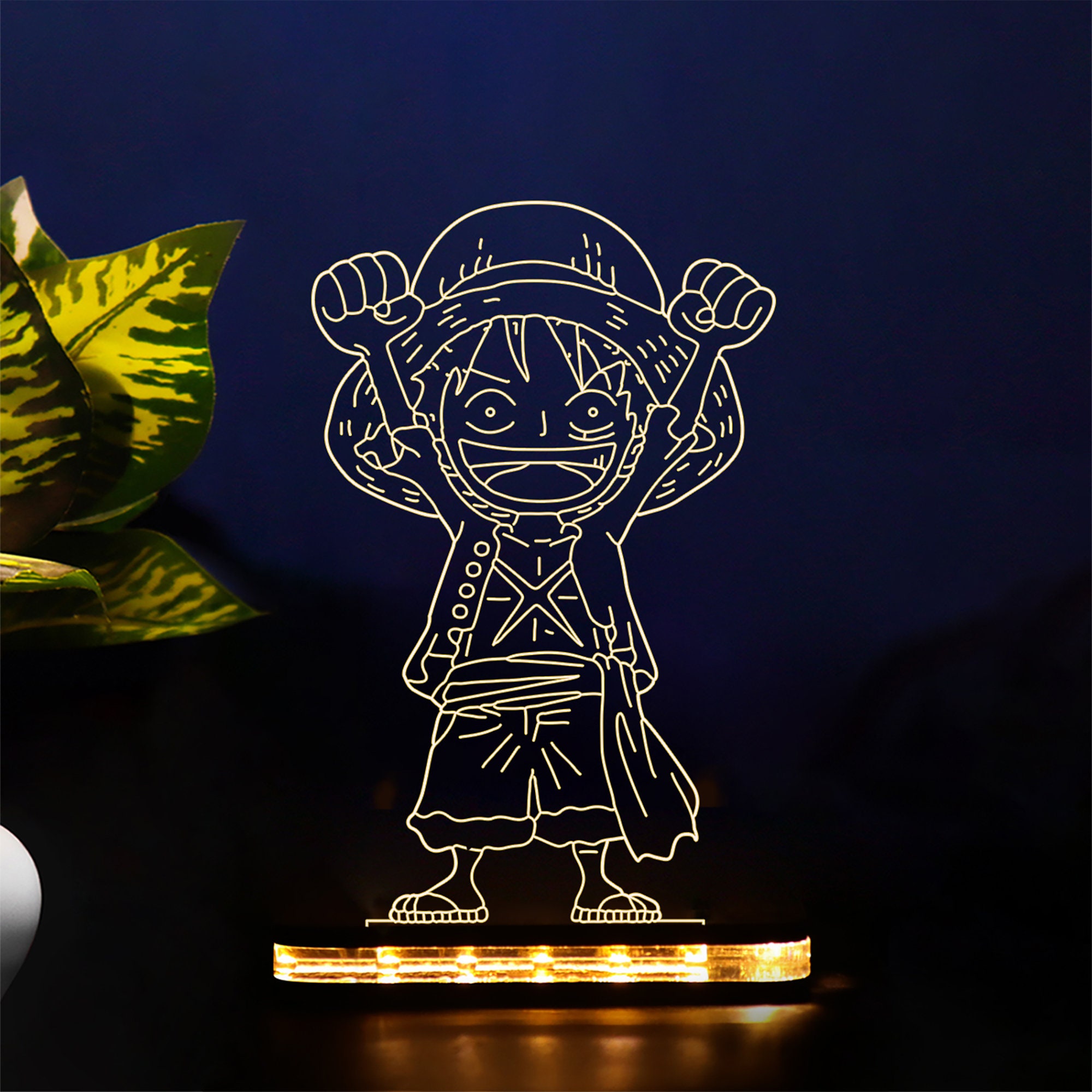 One Piece Luffy Figure Lampada a LED 3D,lampada da tavolo Anime