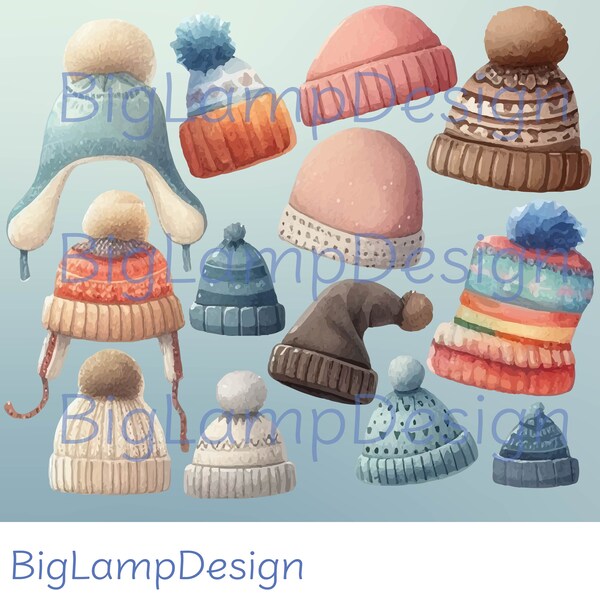 New! 45 Winter Woolly Hats SVG PNG File Instant Digital Download Print & Cut ClipArt Vector Perfect for Cricut Maker Stickers Gift Tags