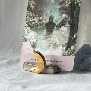 Light pink tarot / Oracle card holder golden moon