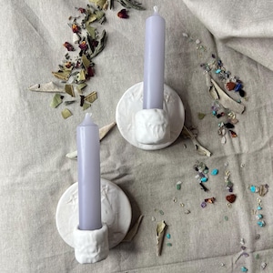 Set of 2 handmade ceramic wall mounted candle holders