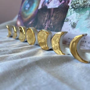 tarot / Oracle card holder for 2- 3 cards crackled golden moons