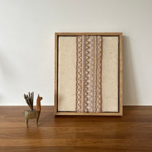 Framed Textile Art, Modern Embroidery, Floating Frame, Fiber Wall Hanging, Textile Wall Hanging, Minimalist, Native, Scandinavian, Abstract