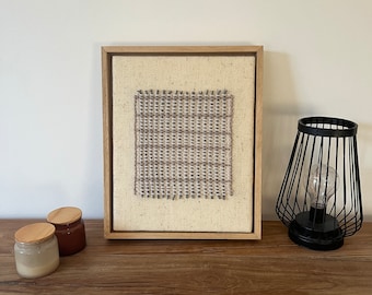 Framed Textile Art, Modern Embroidery, Floating Frame, Fiber Wall Hanging, Textile Wall Hanging, Minimalist, Japandi, Scandinavian, Abstract