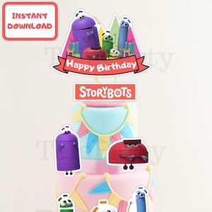 Storybot Sign Storybots Birthday Cake Topper, Printable Party Decoration (digital ...
