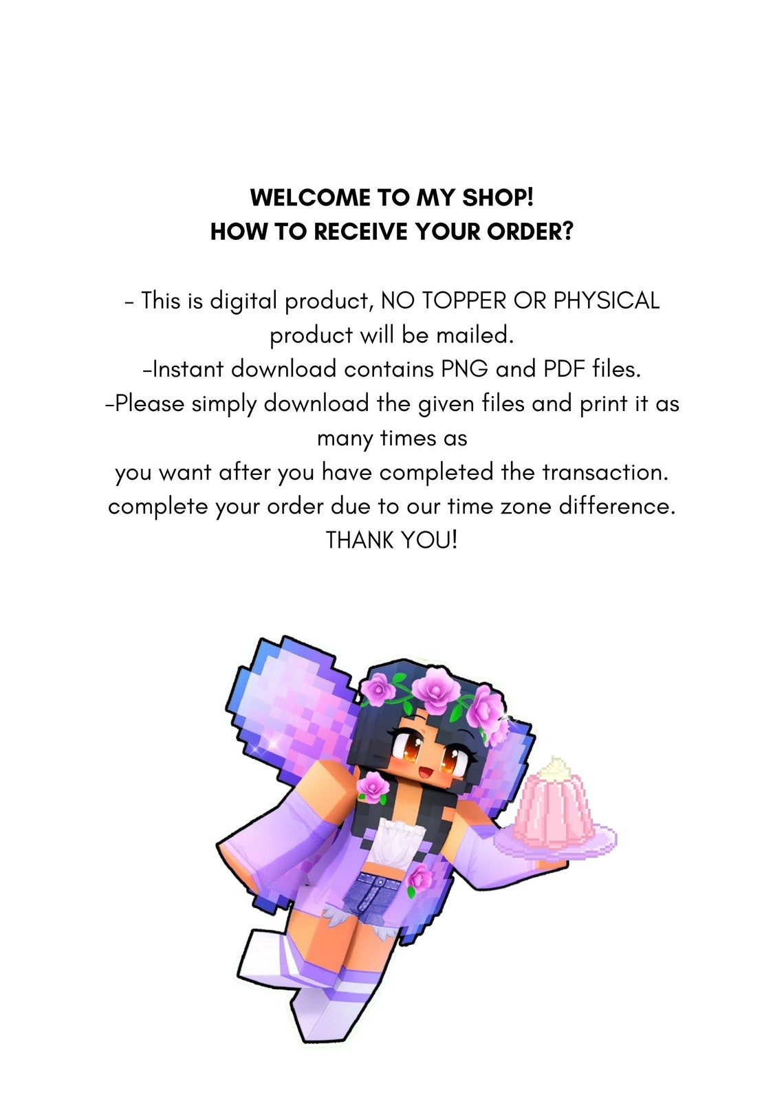 Aphmau Cake Topper, Aphmau Printable Cake Topper, Aphmau Digital Party ...