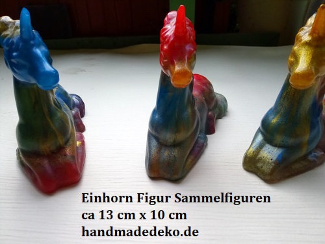 Unicorn Figure Made of Epoxy Resin Unicorns in Colorful Etsy