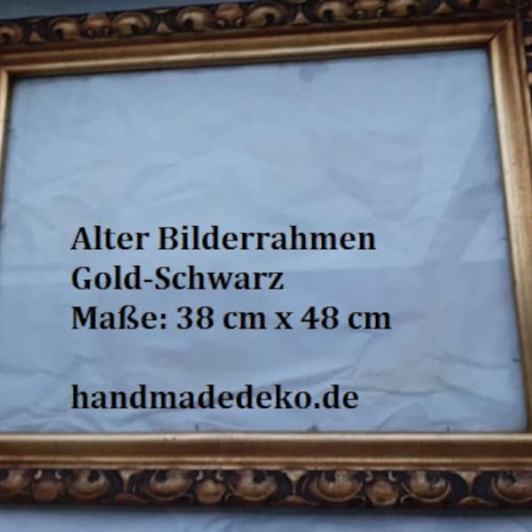 Alter Bilderrahmen Gold-Schwarz Wohnzimmer Wand Kunst Wohnkultur Deko Zubehör Dekoration holz Gold Rahmen Prunkrahmen Barockrahmen Antik