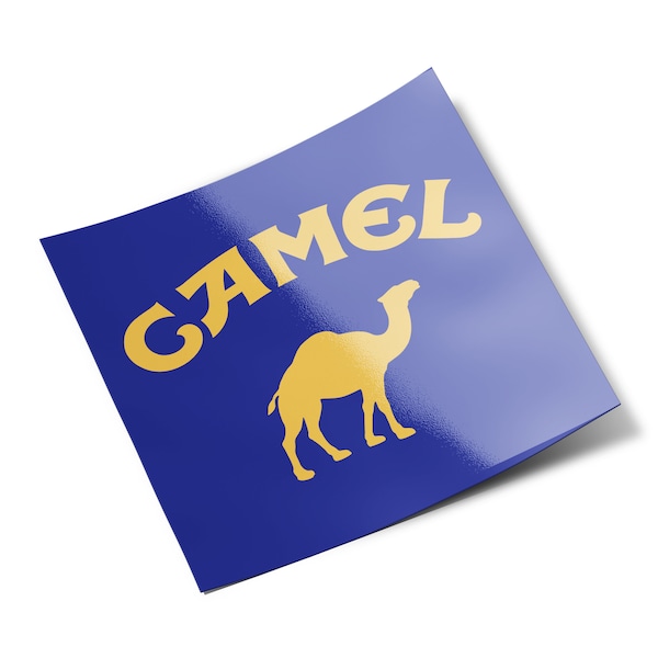 Pack AUTOCOLLANTS STICKERS CAMEL logo vintage marque cigarette chameau (8 x 8cm) vinyle resistant eau & uv qualité