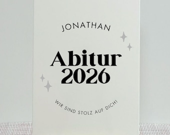 Abiturkarte 2026 – Glückwunschkarte „Abitur 2026“ – Karte zur Abiturfeier – Abschlusskarte für Absolvent*innen – Wir sind stolz auf dich