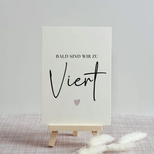 Karte „Bald sind wir zu viert“ – Schwangerschaft verkünden für Familien