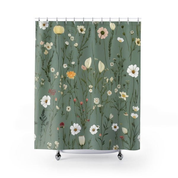 Duschvorhang Wildflower Dusche Botanical Badezimmer Vorhang