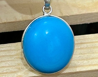 職人が作ったターコイズスターリングシルバーペンダントドロップ