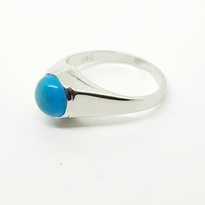 Natural Turquoise White Gold Silver Handmade gemstone Ring, Turquoise men&#39;s ring, Birthday gift, Birthstone ring,Gift for her,Turquoise ring