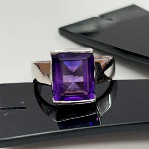 Natural Amethyst Solid Silver Handmade Ring,February birthstone,Delicate Statment Ring, Purple Promise Ring,proposal ring, Gift for her,Gift