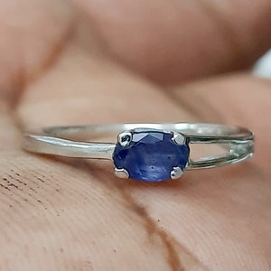 14K Gold Tanzanite Minimalist Blue Gemstone Ring Women Stacking Ring Anniversary Gifts wedding ring Dainty ring Statement Ring Jewelry