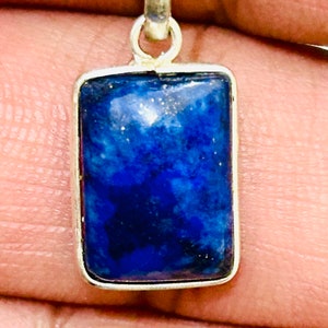Natural lapis lazuli pendant, Lapis Lazuli Handmade Gemstone Sterling Silver Pendant, Wedding Anniversary birthday gift, Gift for mom, gifts