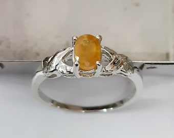 Handgemachte Gelb Saphir Silber Ring, Boho Hippie Stil