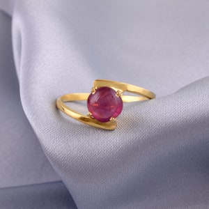 18k Solid Gold Natural Ruby Ring For Women